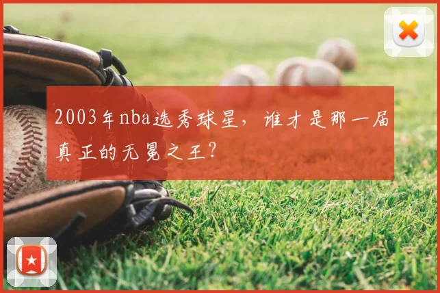 2003年nba选秀球星，谁才是那一届真正的无冕之王？